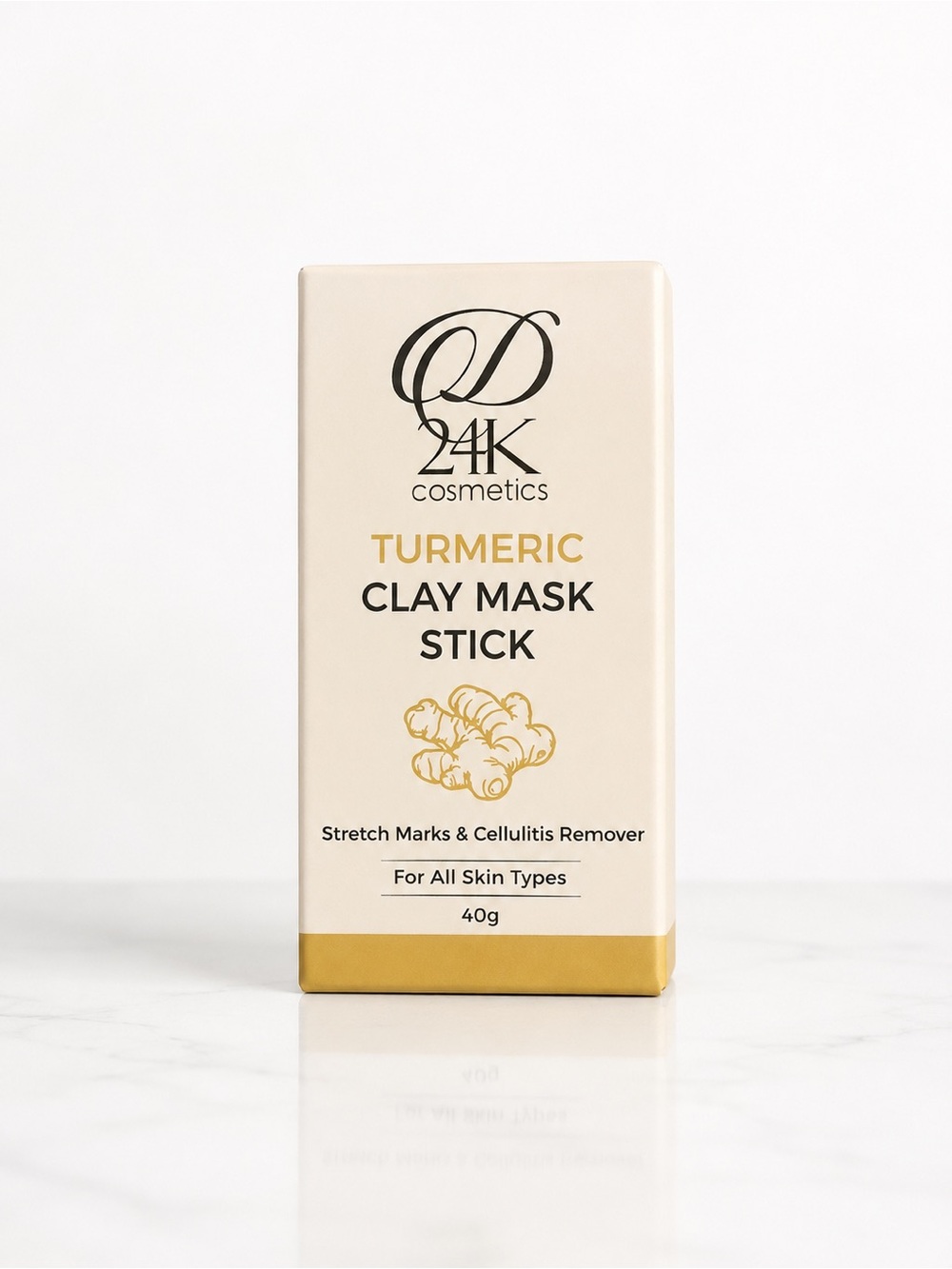 24K Cosmetics Turmeric Clay Mask Stick — Cream & Gold